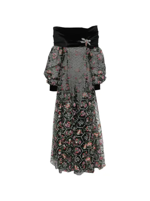 MIAU by Clara Rotescu floral-embroidered maxi dress