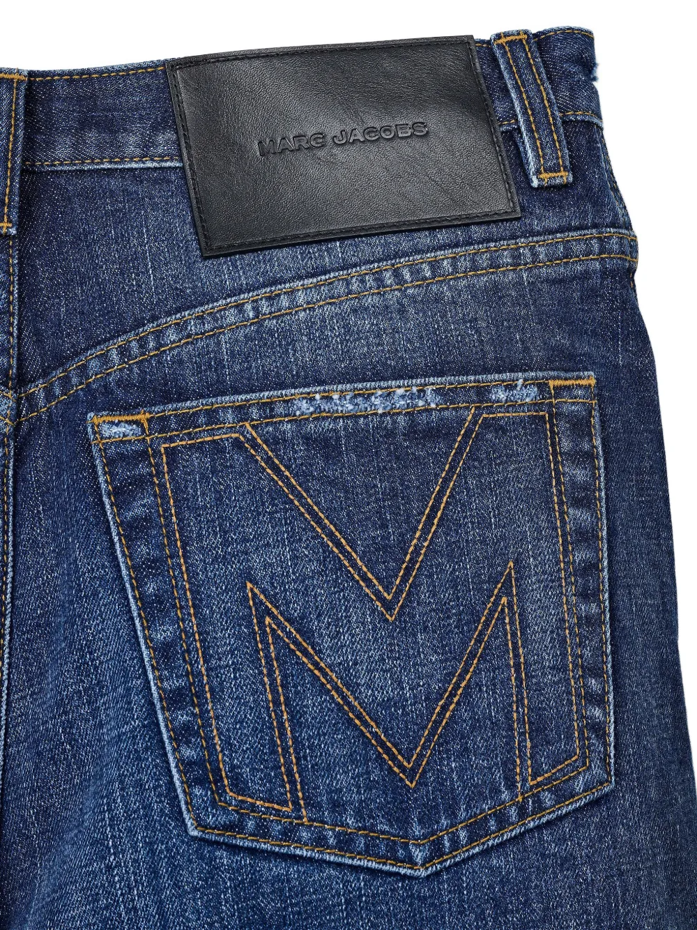 Grommet denim shorts