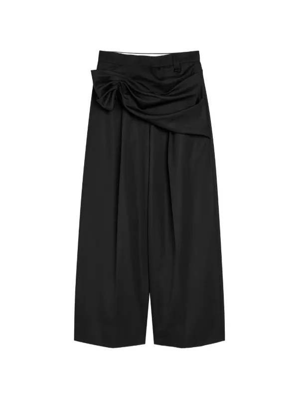Simone Rocha Knot Detail Palazzo Pants in Black