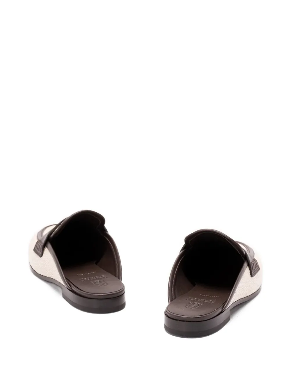 Brunello Cucinelli raffia leather mules Beige