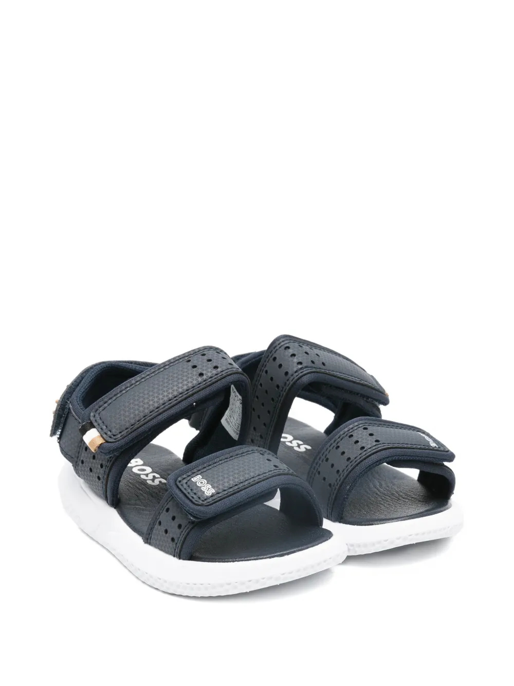 BOSS Kidswear logo-print sandals - Blu