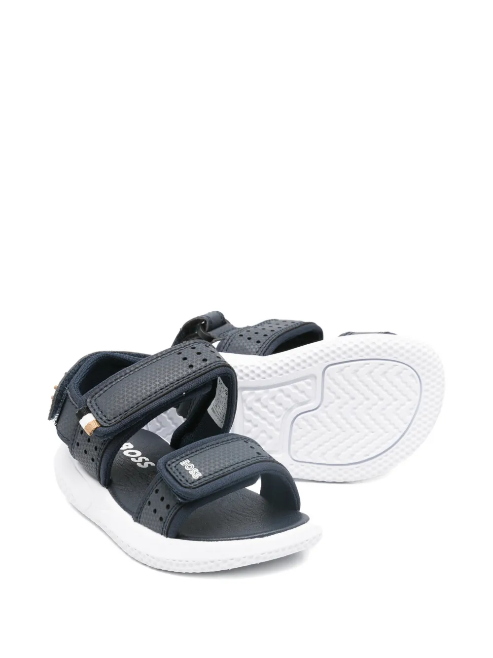BOSS Kidswear logo-print sandals Blauw
