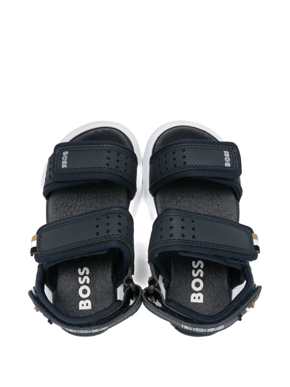 BOSS Kidswear logo-print sandals Blauw