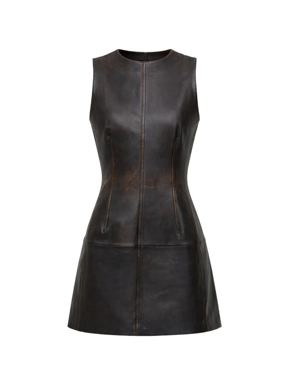 STAUD binx leather dress - Marrone