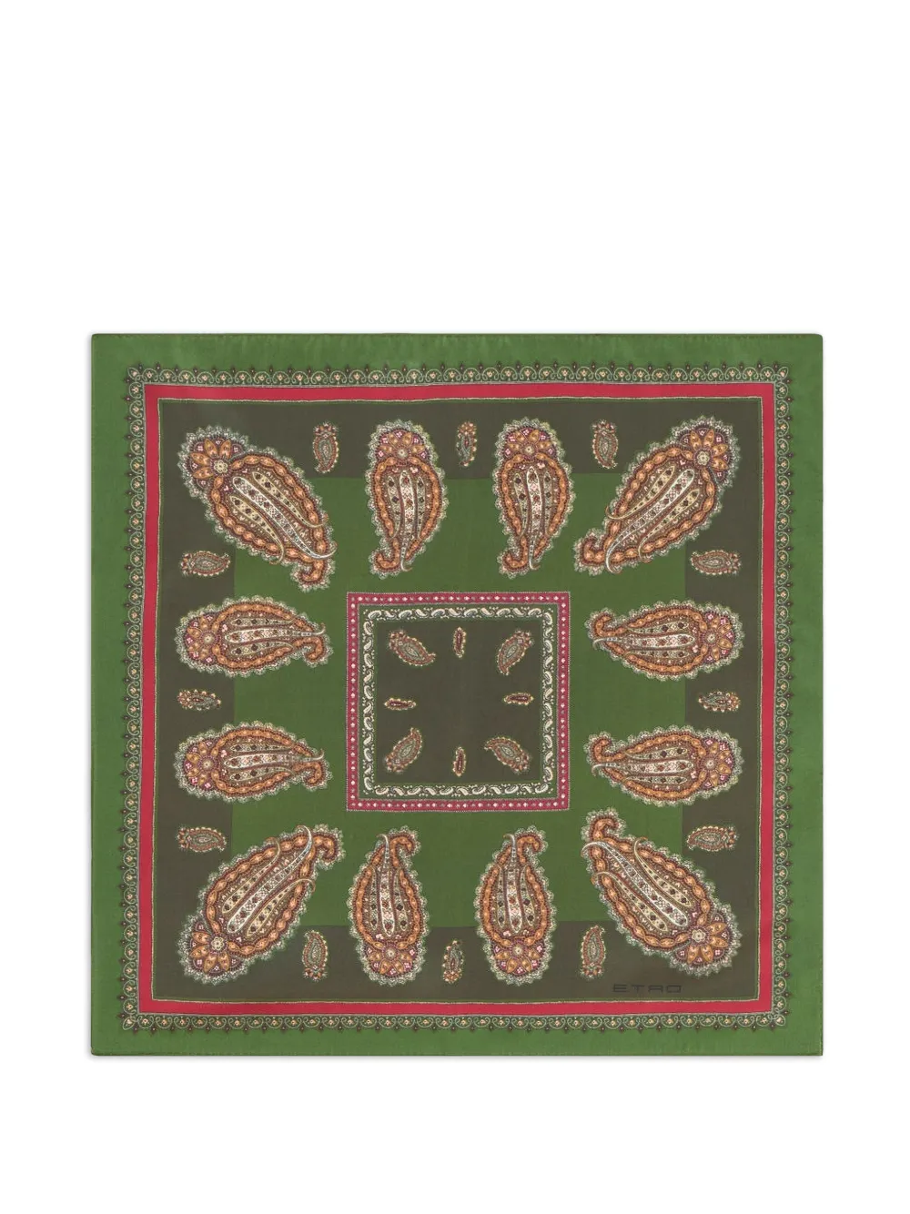 ETRO paisley pocket square - Verde