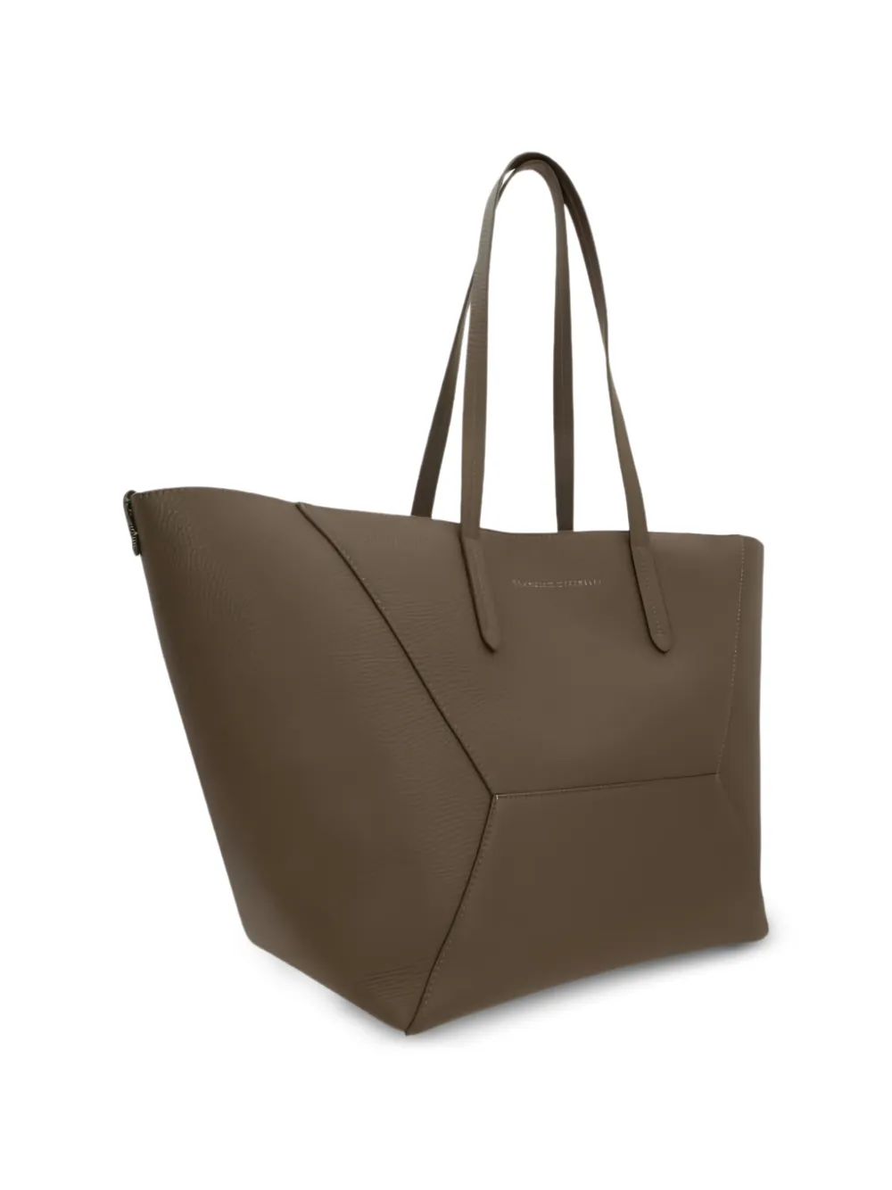 Brunello Cucinelli Schoudertas met logo Bruin
