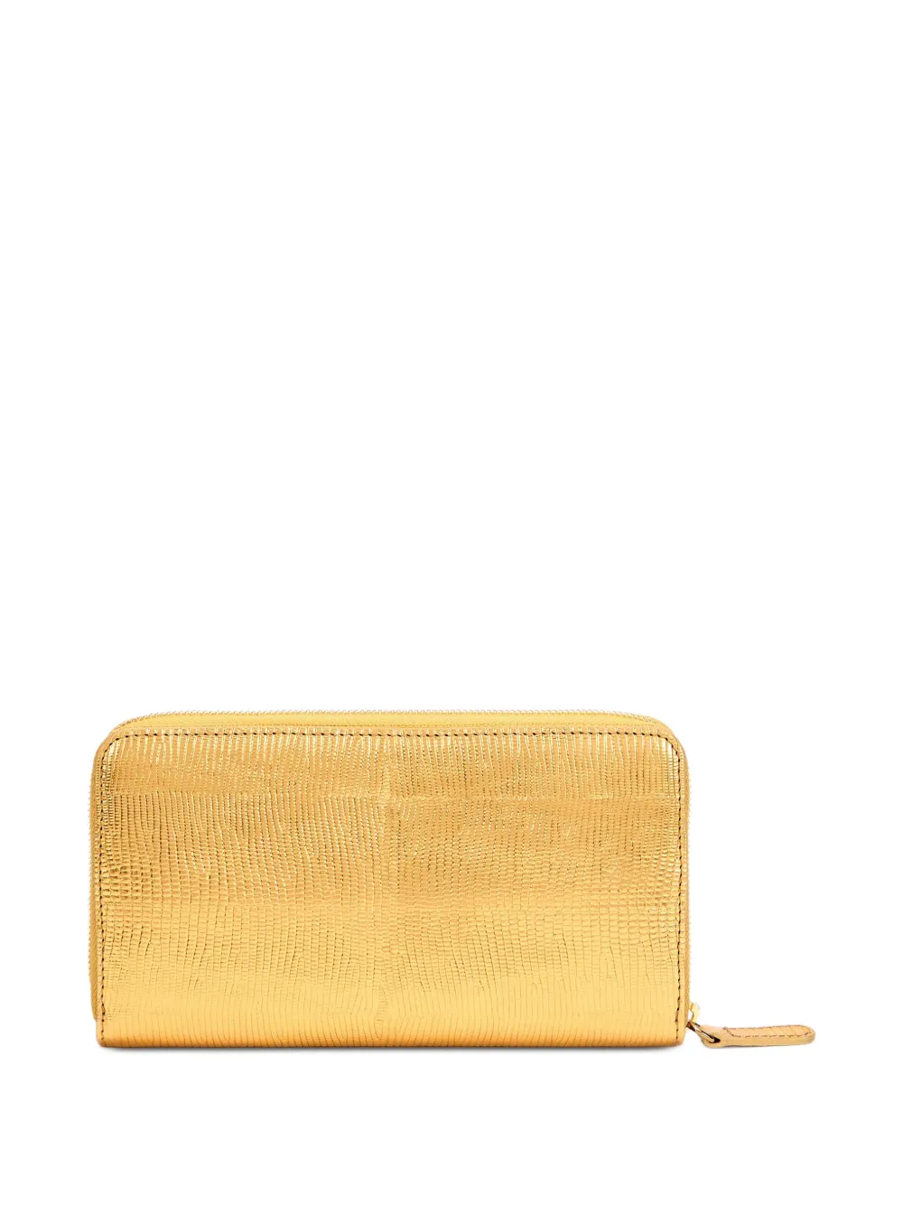  Roberto Cavalli Embossed Zip Wallet - Gold 