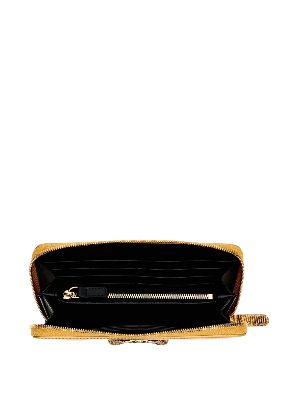  Roberto Cavalli Embossed Zip Wallet - Gold 