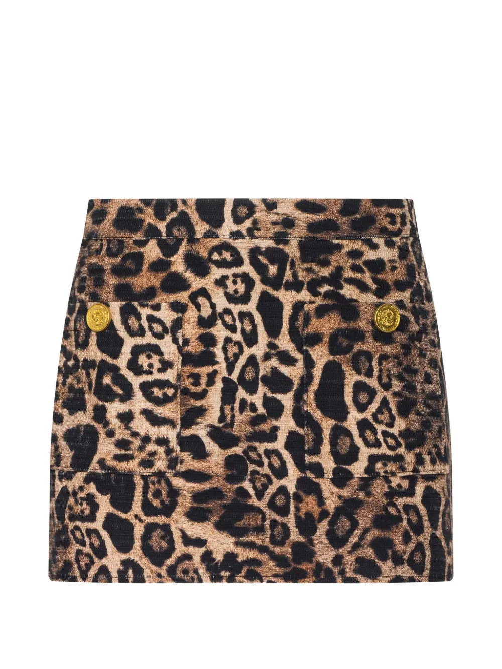 L'Agence Cyra leopard mini skirt - Marrone