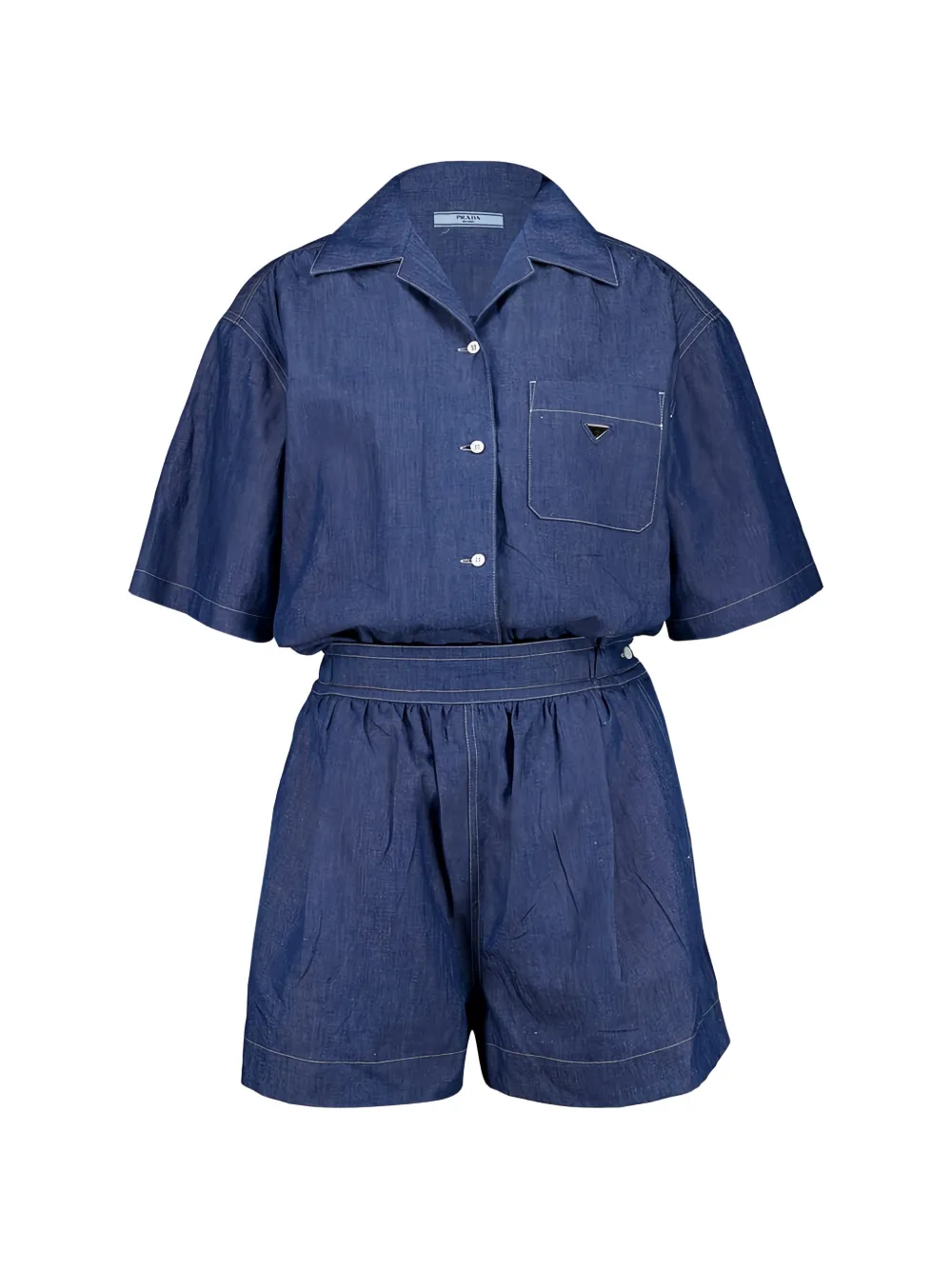 Prada pocket button jumpsuit - Blu