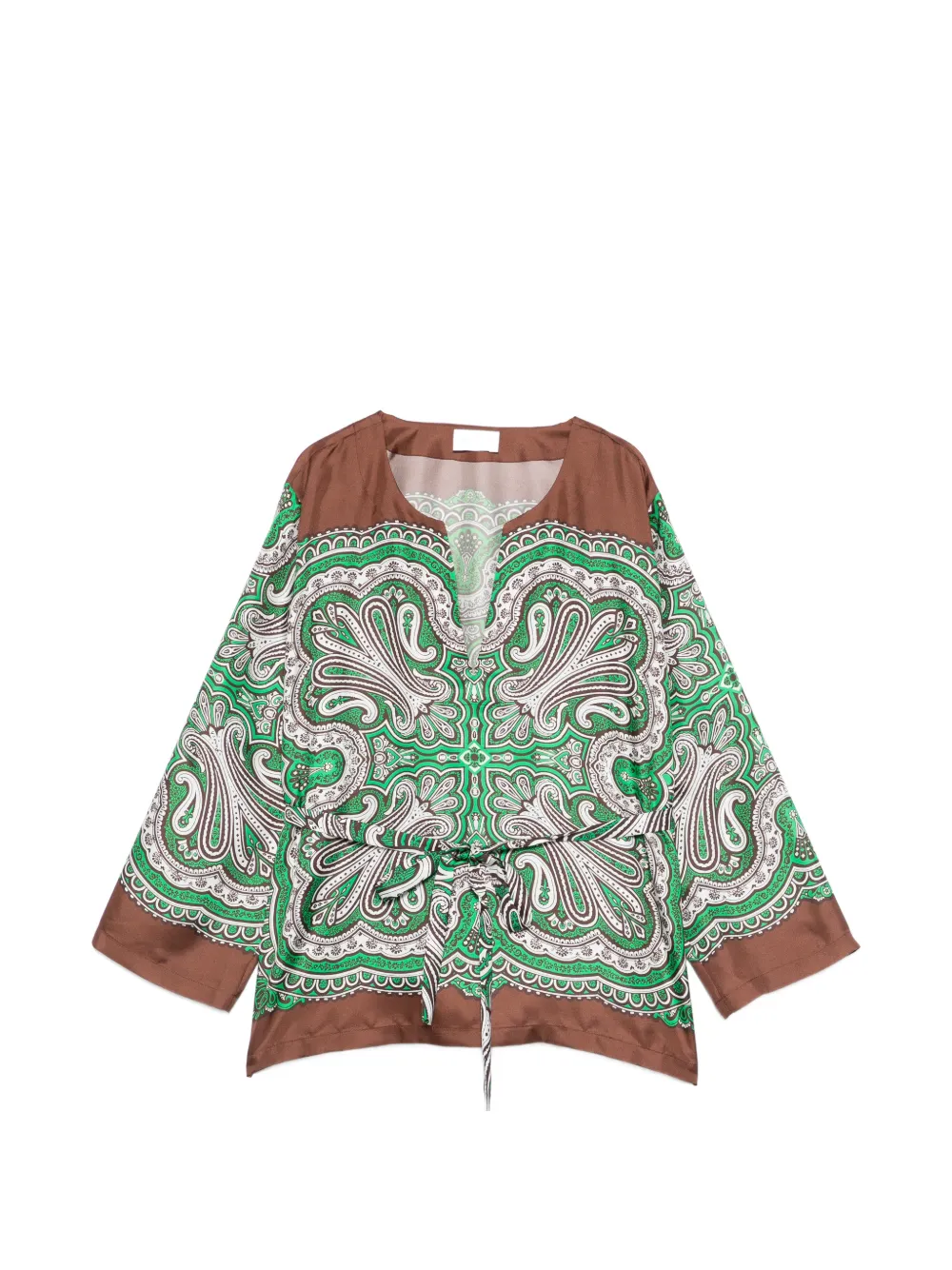 P.A.R.O.S.H. Skindy paisley tie-waist blouse - Verde