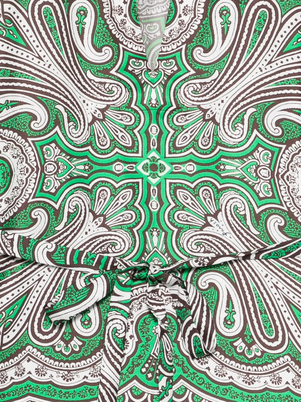  P.a.r.o.s.h. Skindy Paisley Tie-waist Blouse - Green 
