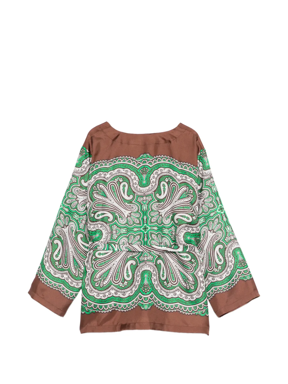  P.a.r.o.s.h. Skindy Paisley Tie-waist Blouse - Green 