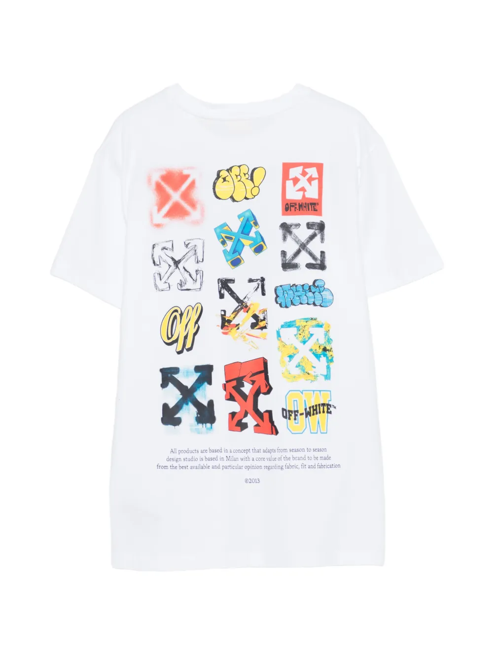 Off-White Kids T-shirt met print Wit