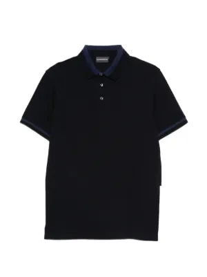 Giorgio Armani Cotton Polo Shirt | Blue | FARFETCH