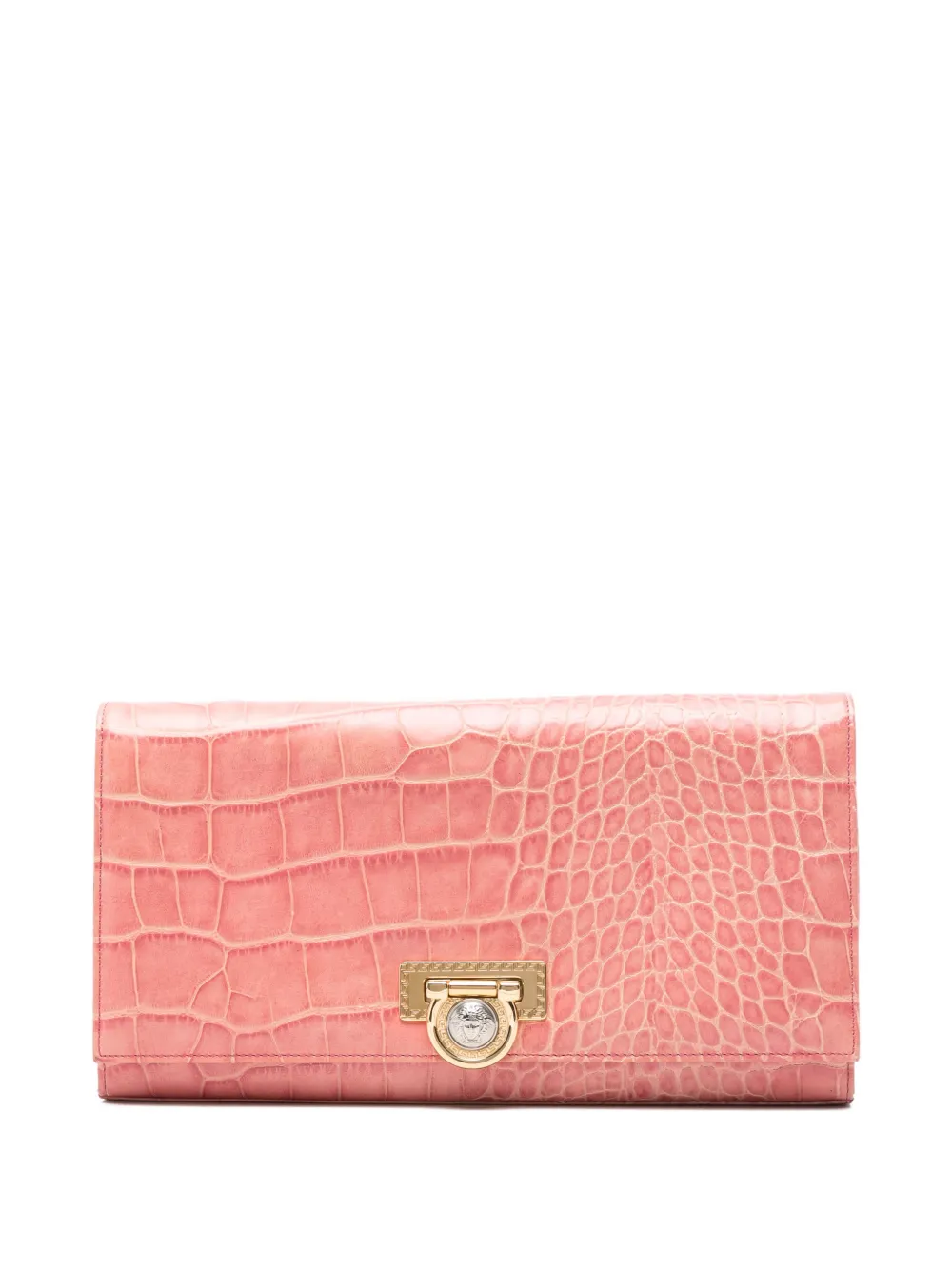 Versace Pre-Owned Clutch con effetto coccodrillo goffrato anni '90 - Rosa