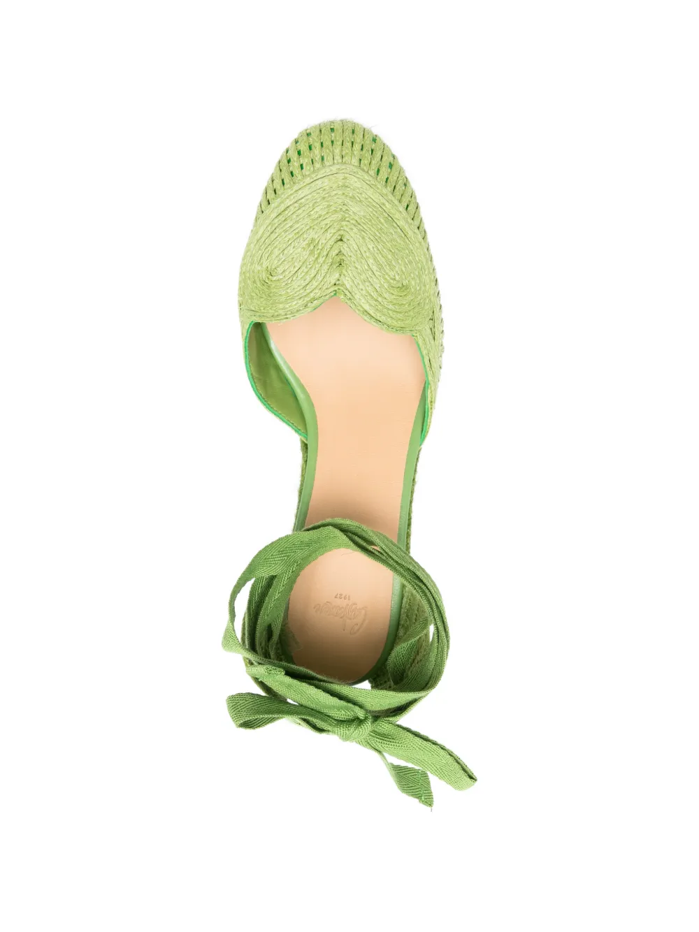 Castañer Cacia espadrilles met gestrikte enkel Groen