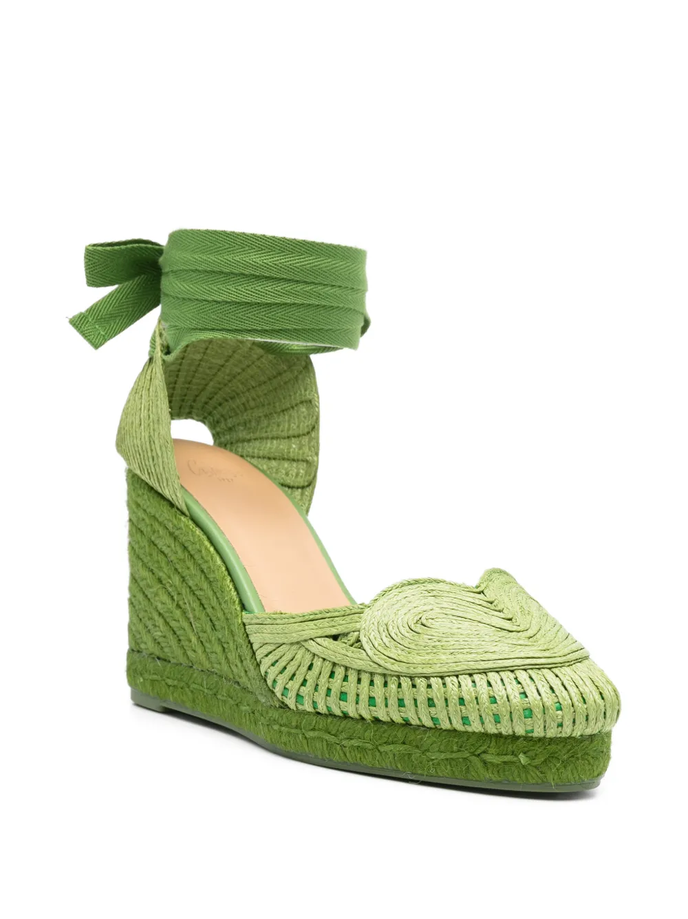 Castañer Cacia espadrilles met gestrikte enkel Groen