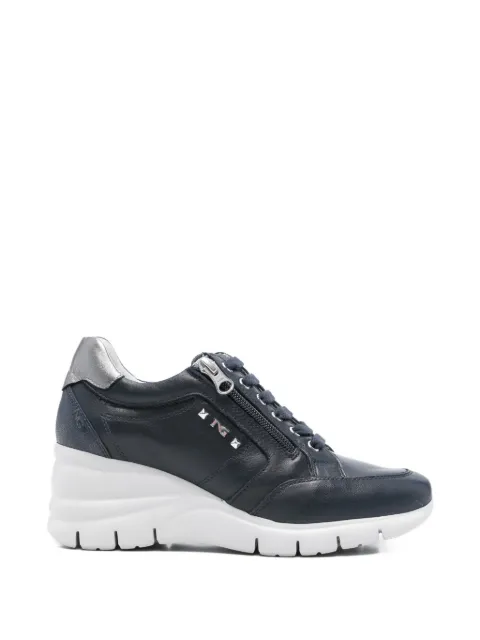 NERO GIARDINI zip leather sneakers