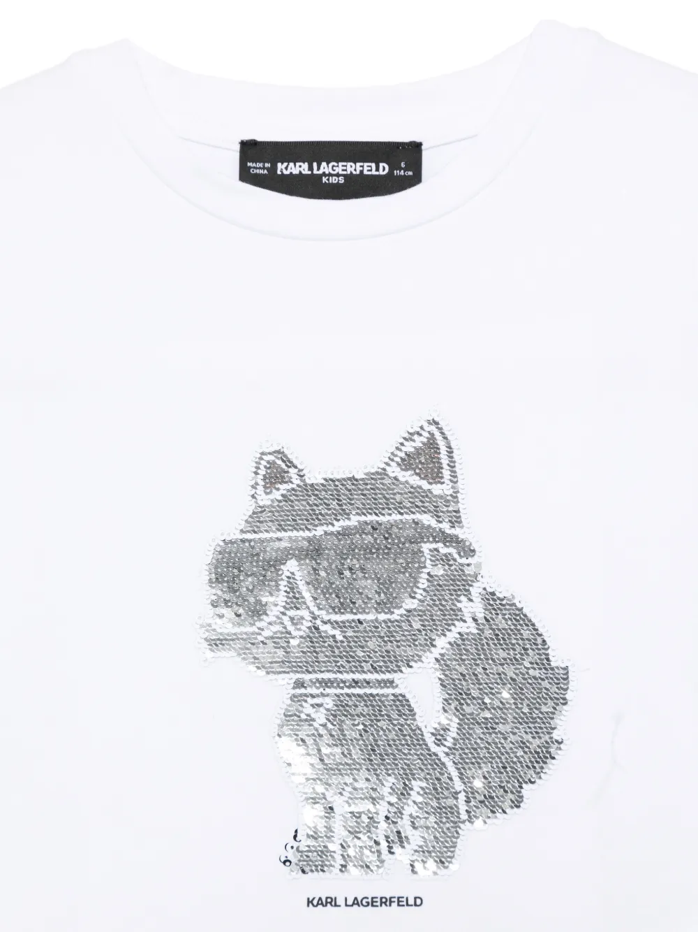Karl Lagerfeld Kids Verfraaid T-shirt Wit