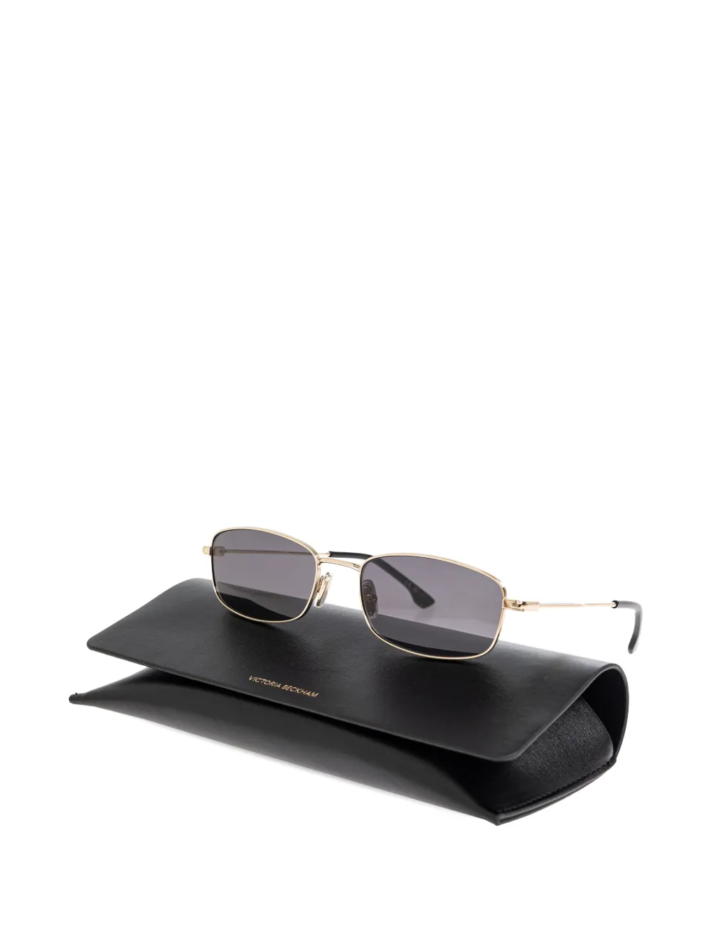  Victoria Beckham Eyewear Rectangle-frame Sunglasses - Gold 