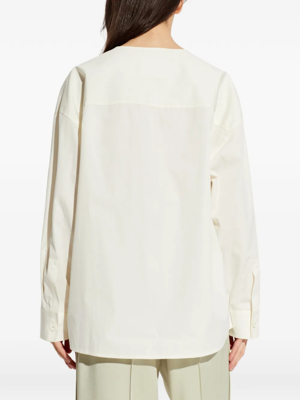 JIL SANDER+ Blouse met borstzak en knopen Beige