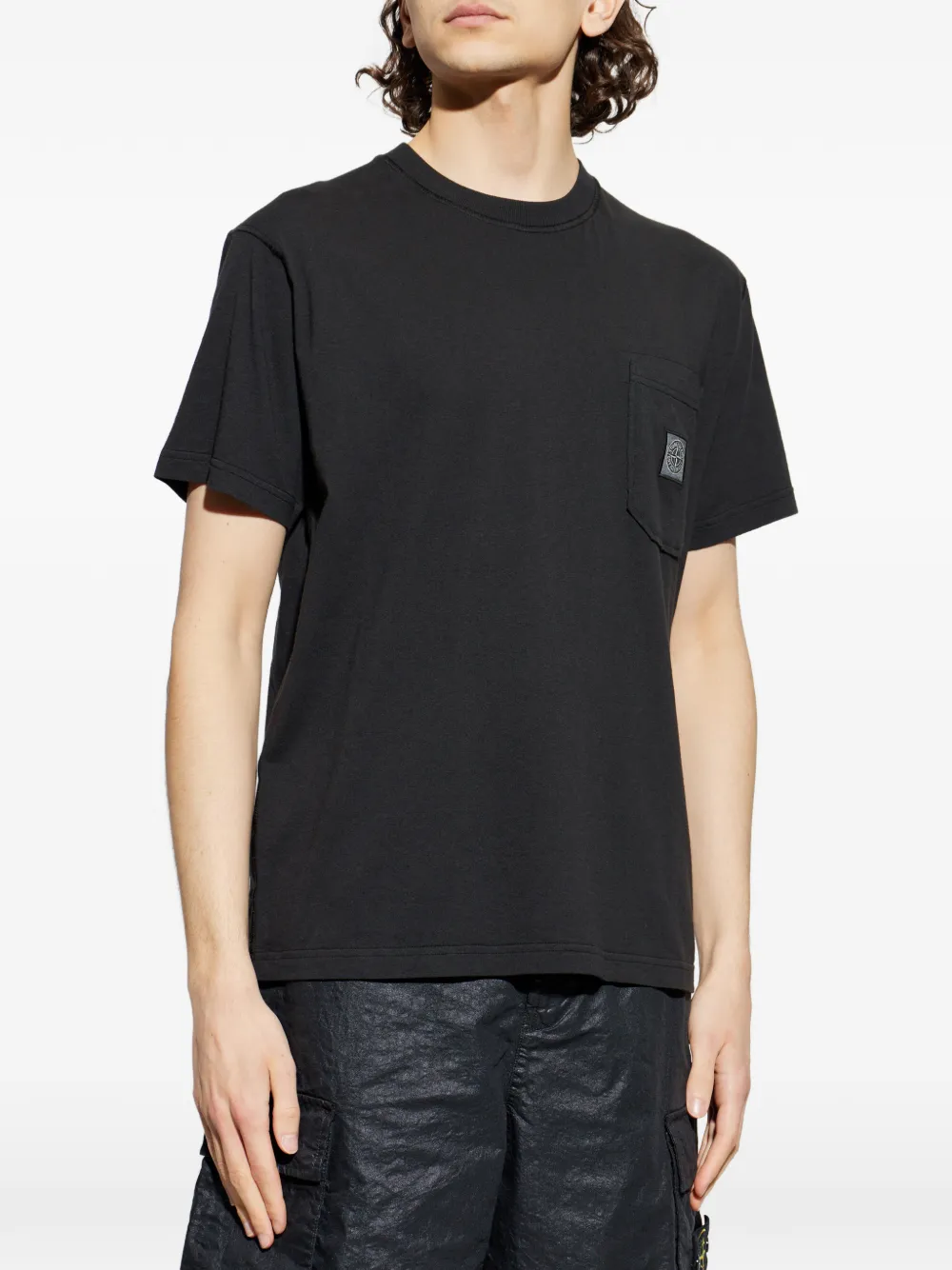 Stone Island T-shirt met borstzak Zwart