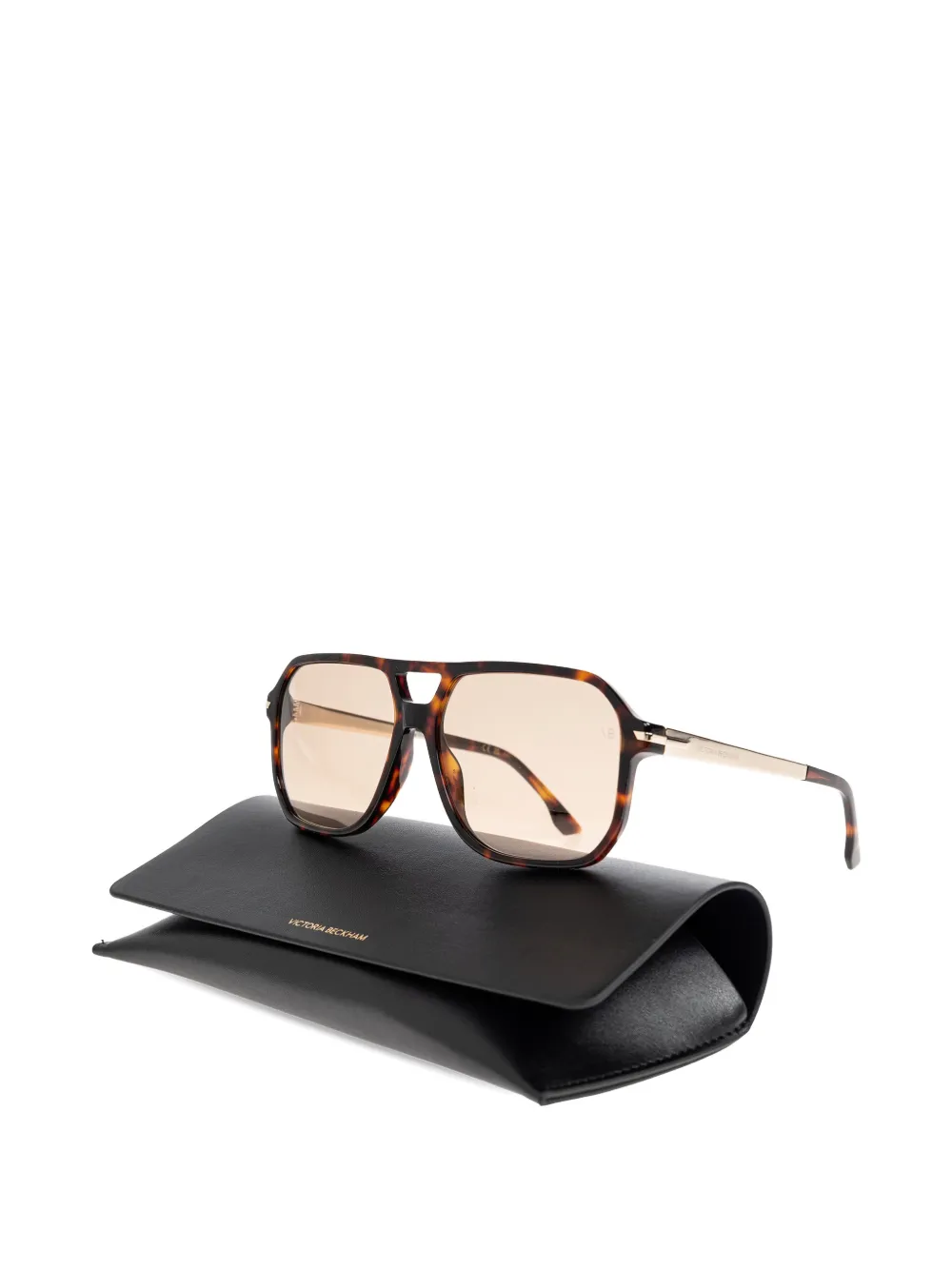  Victoria Beckham Eyewear Geometric-frame Sunglasses - Brown 