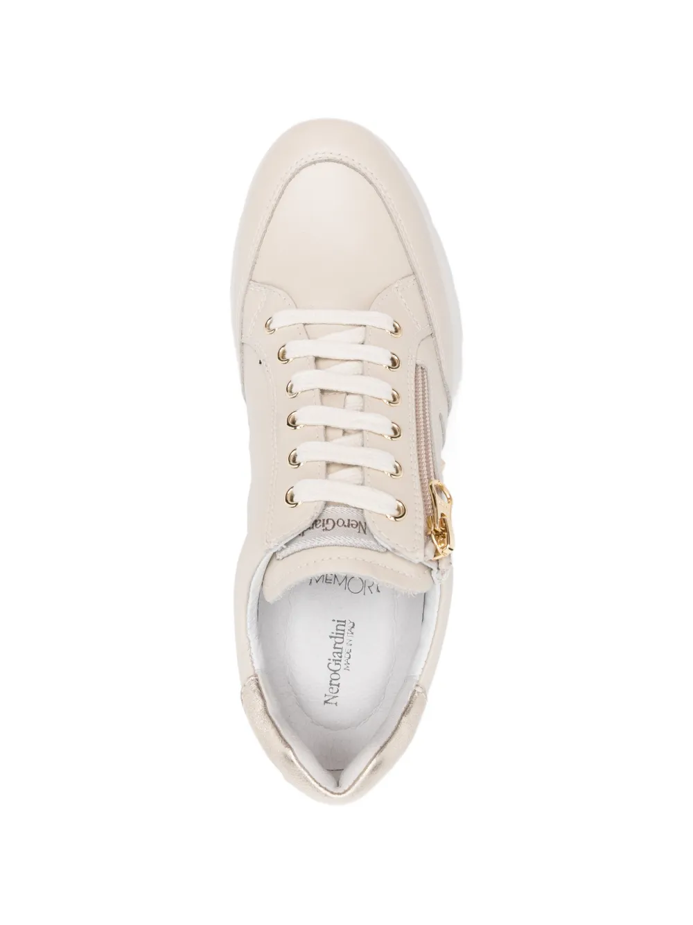 NERO GIARDINI Sneakers met vlakken en rits Beige