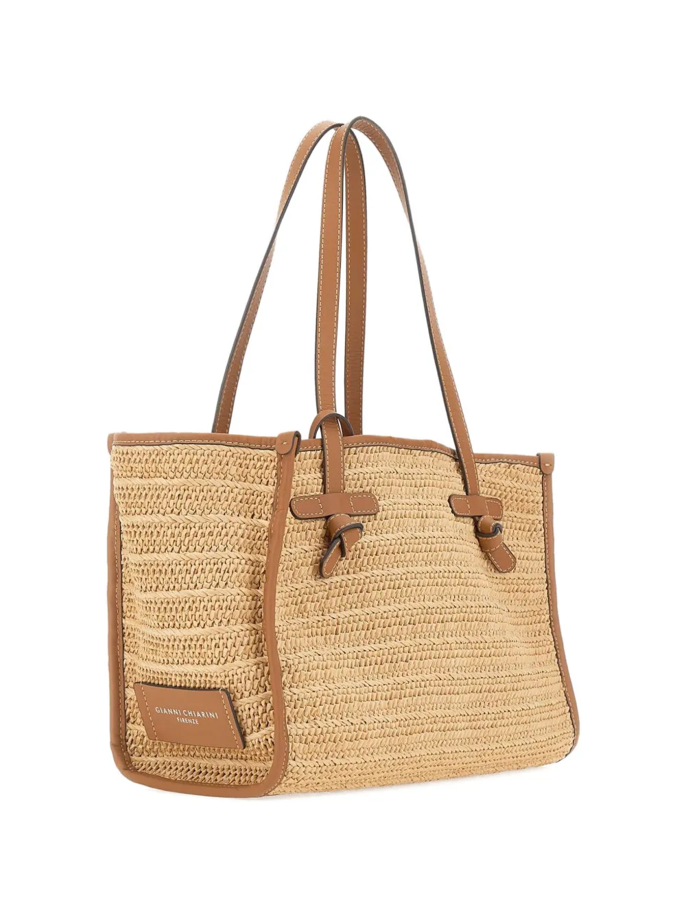  Marcella Club Medium Marcella Woven-straw Shoulder Bag - Neutrals 