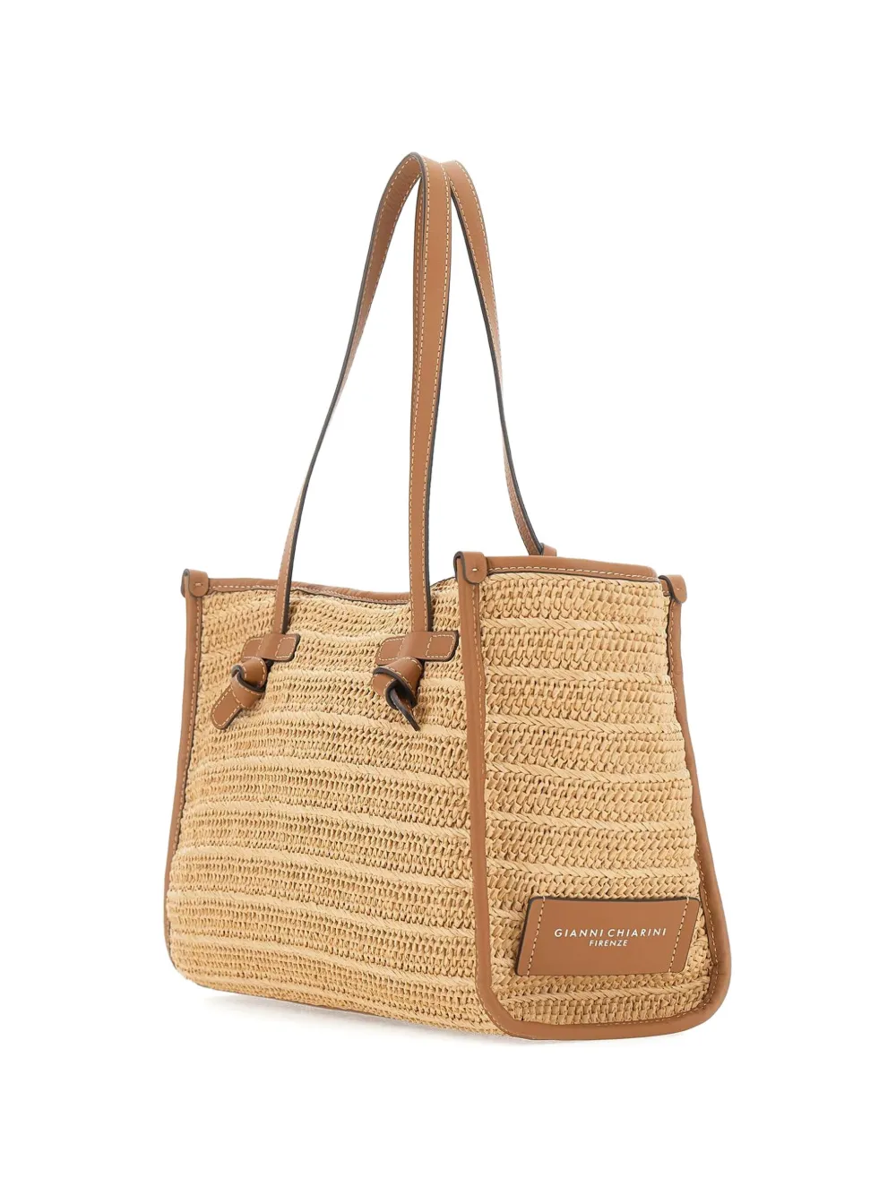  Marcella Club Medium Marcella Woven-straw Shoulder Bag - Neutrals 