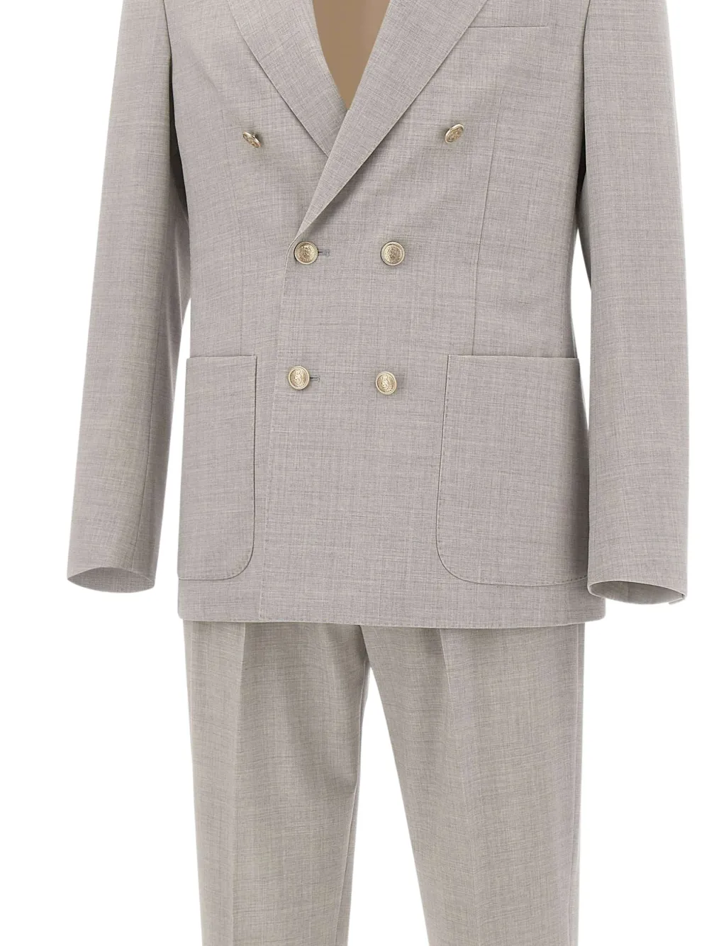  Eleventy Double-breasted Patch Pocket Suit - Grey 