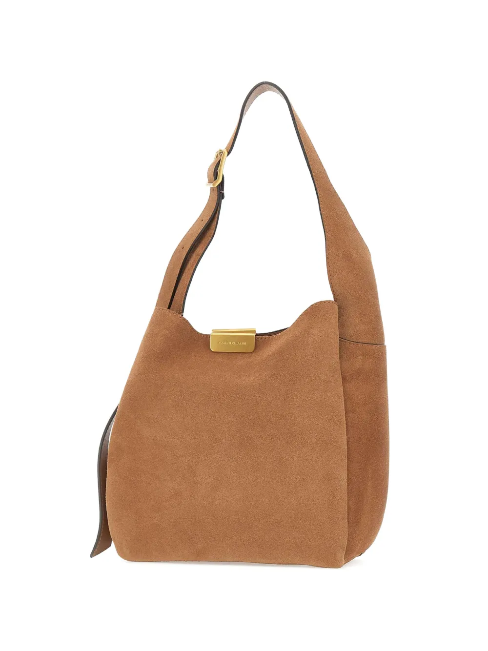 GIANNI CHIARINI Luz suede shoulder bag - Marrone