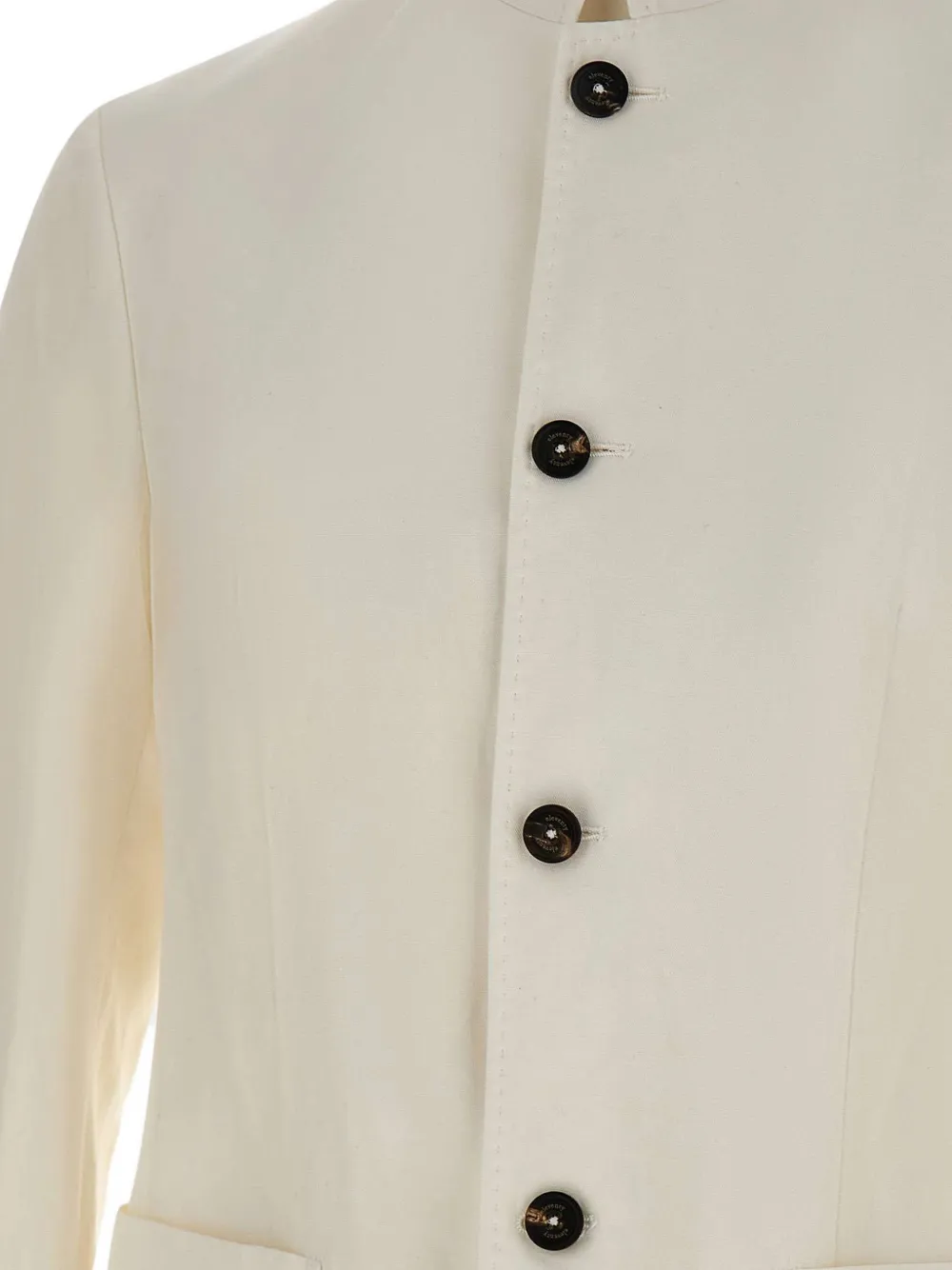 Long-Sleeve Button Blazer