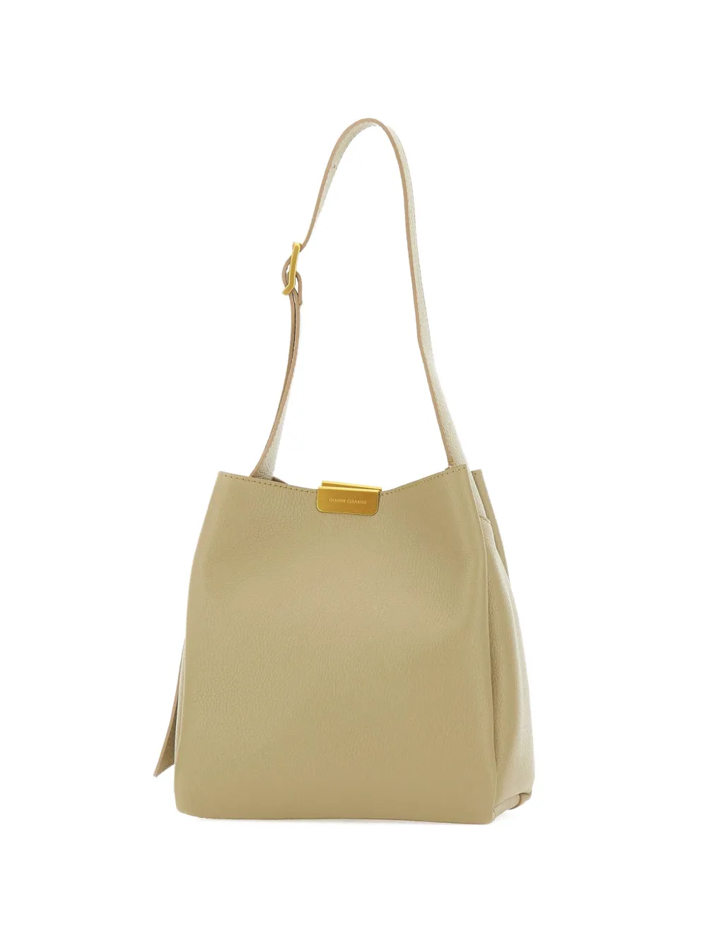 GIANNI CHIARINI Luz hammered snap-button shoulder bag - Verde