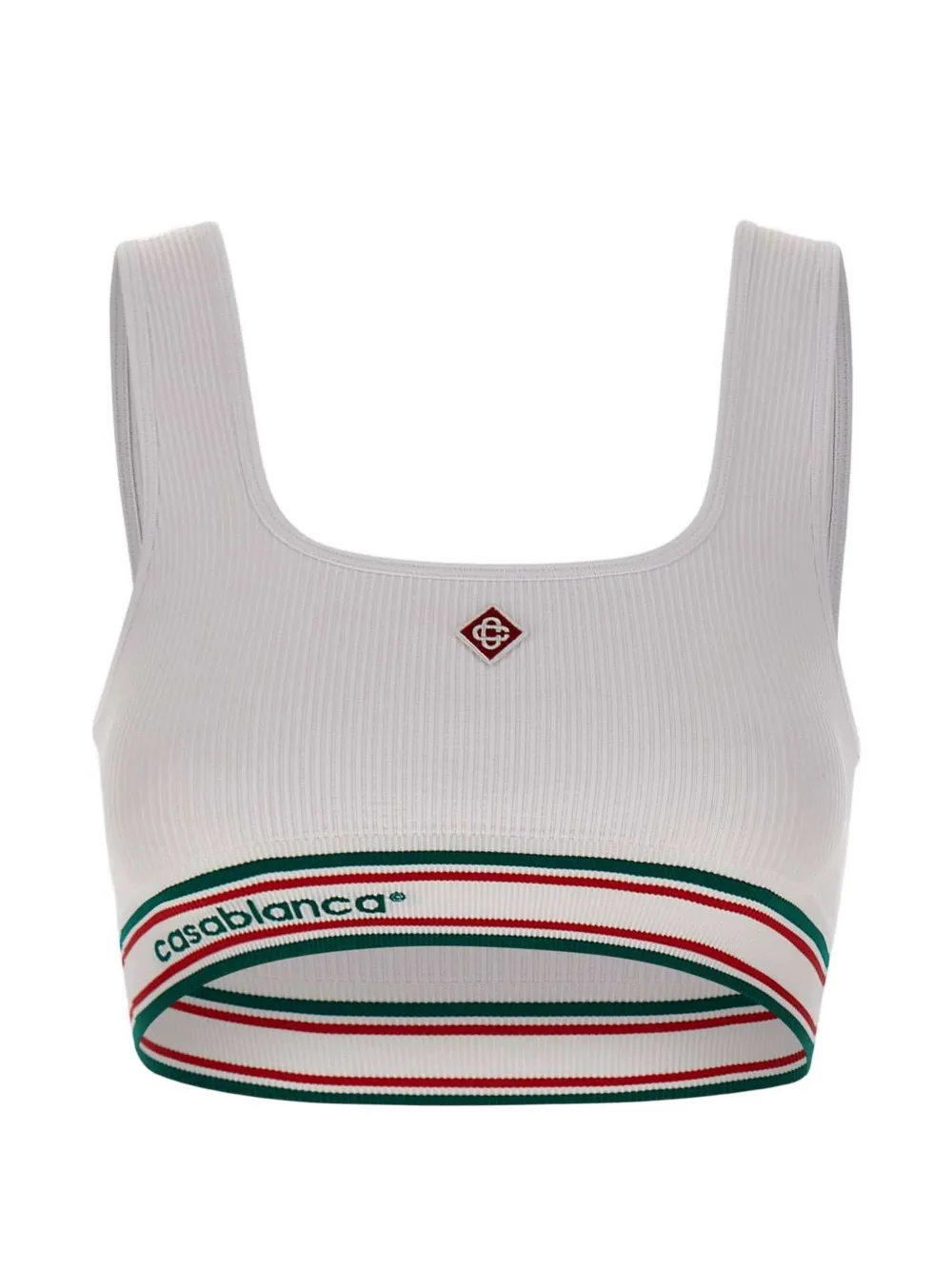 Casablanca ribbed striped sports bra - Bianco
