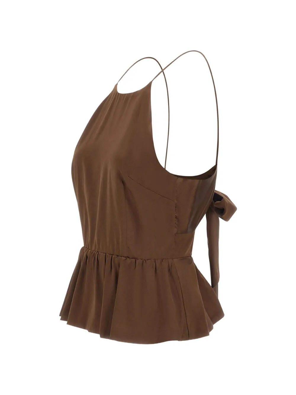 The Garment Cata peplum top met halternek Bruin