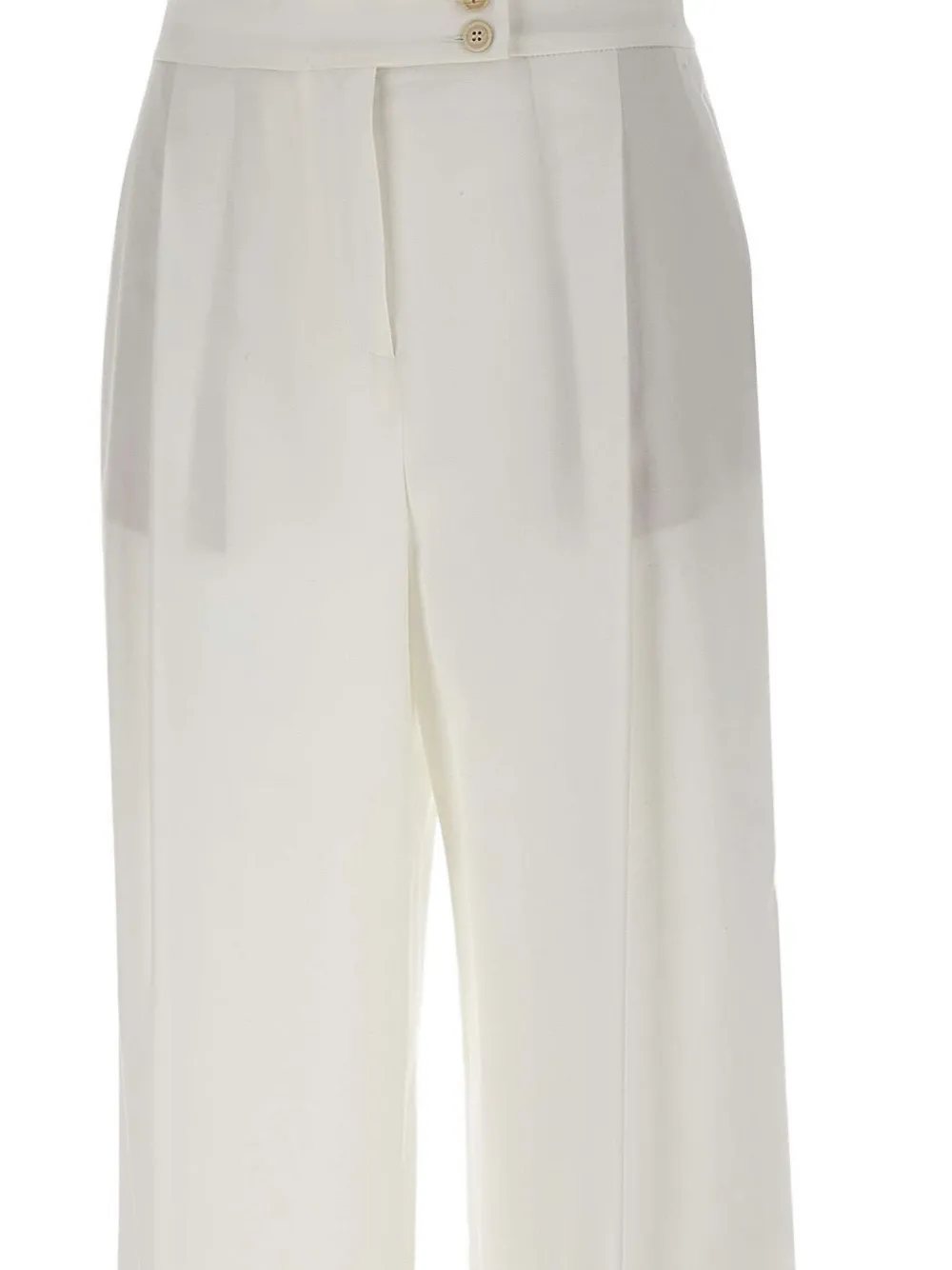  Eleventy Palazzo Pleated Trousers - White 