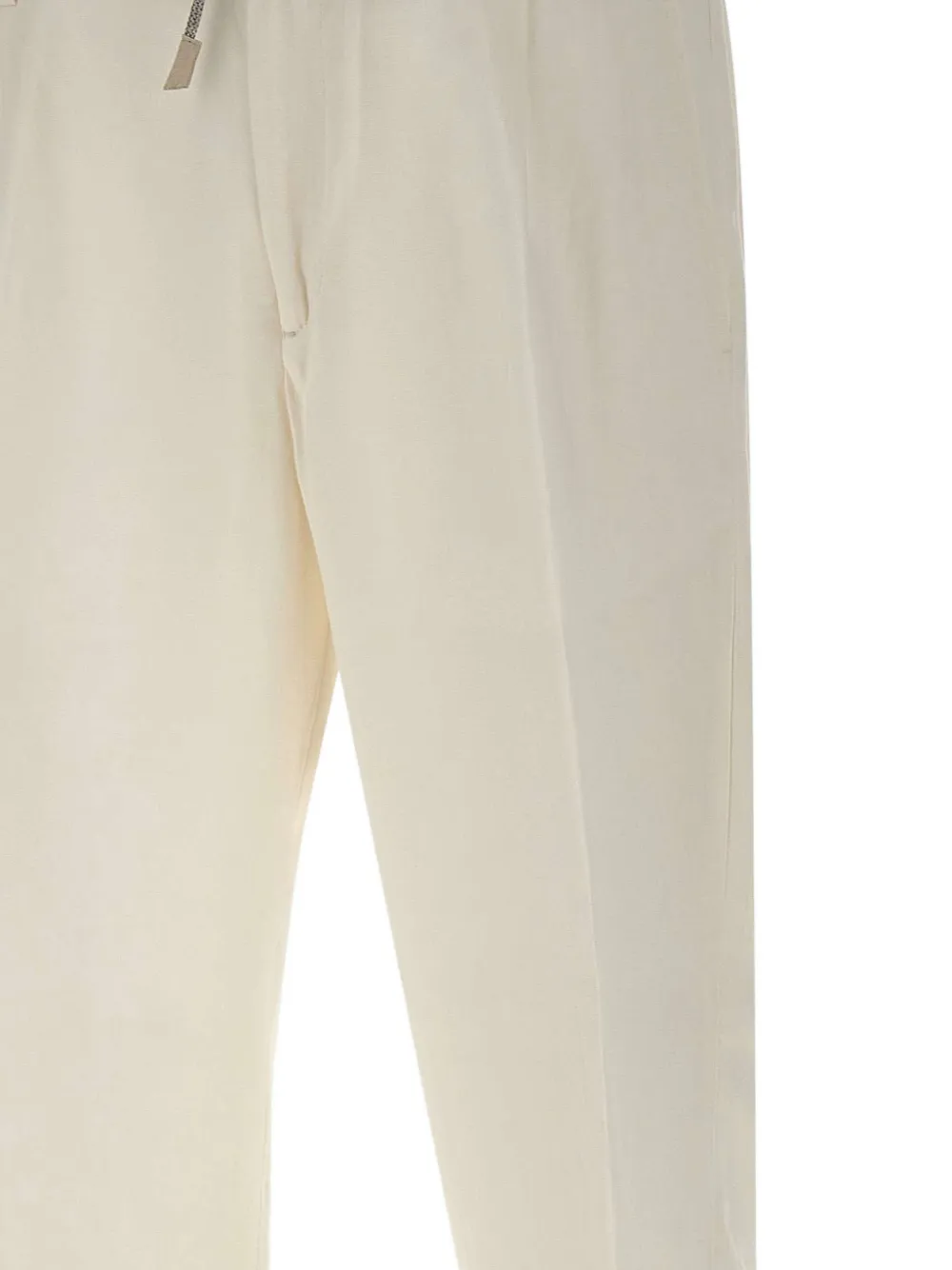 Eleventy Broek met trekkoord en omslag Beige