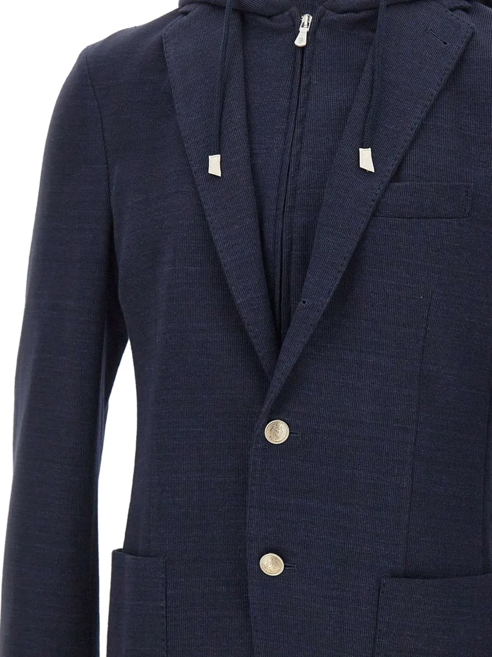 Eleventy Blazer met capuchon Blauw