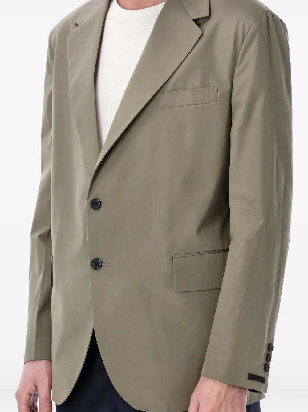  Prada Button Poplin Blazer - Green 