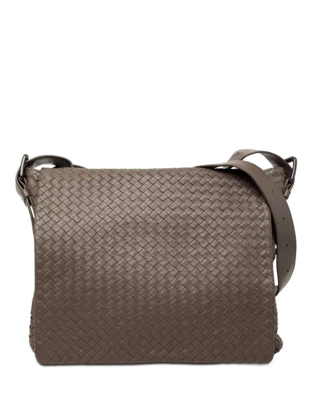 Bottega Veneta Pre-Owned Borsa a tracolla in nappa con design Intrecciato 2012-2026 - Marrone