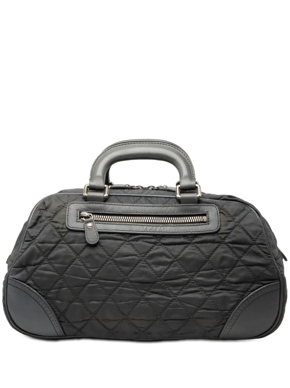 CHANEL Pre-Owned 2005-2006 Paris New York Quilted Nylon Duffle handbag - Grigio