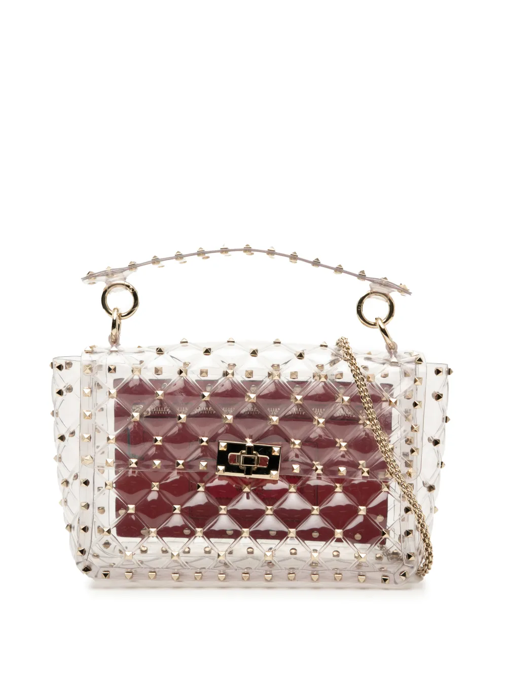 Valentino Garavani Pre-Owned Borsa a tracolla Rockstud Spike media in PVC 2000-2017 - Bianco