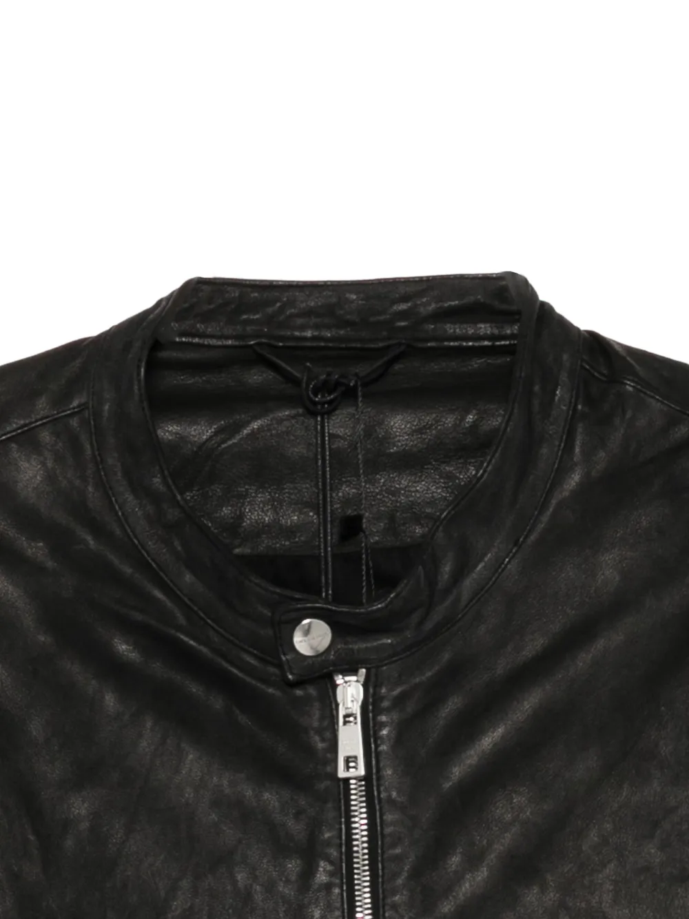 Leather Stand-Up Collar Jacket