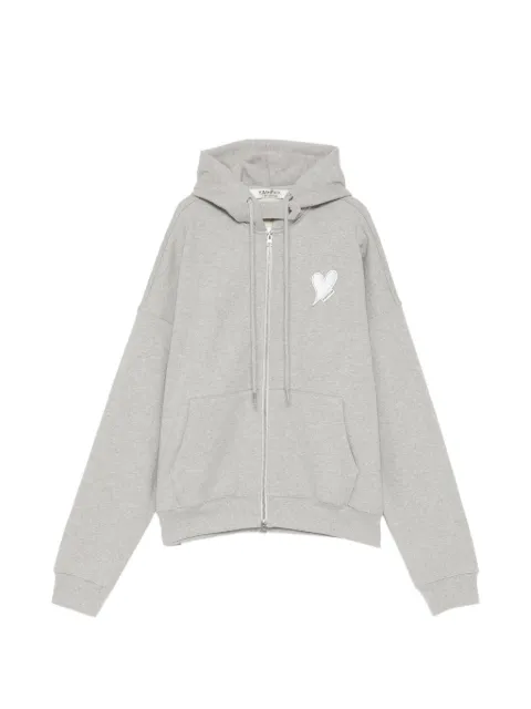 Kimhekim heart patched zip-up hoodie
