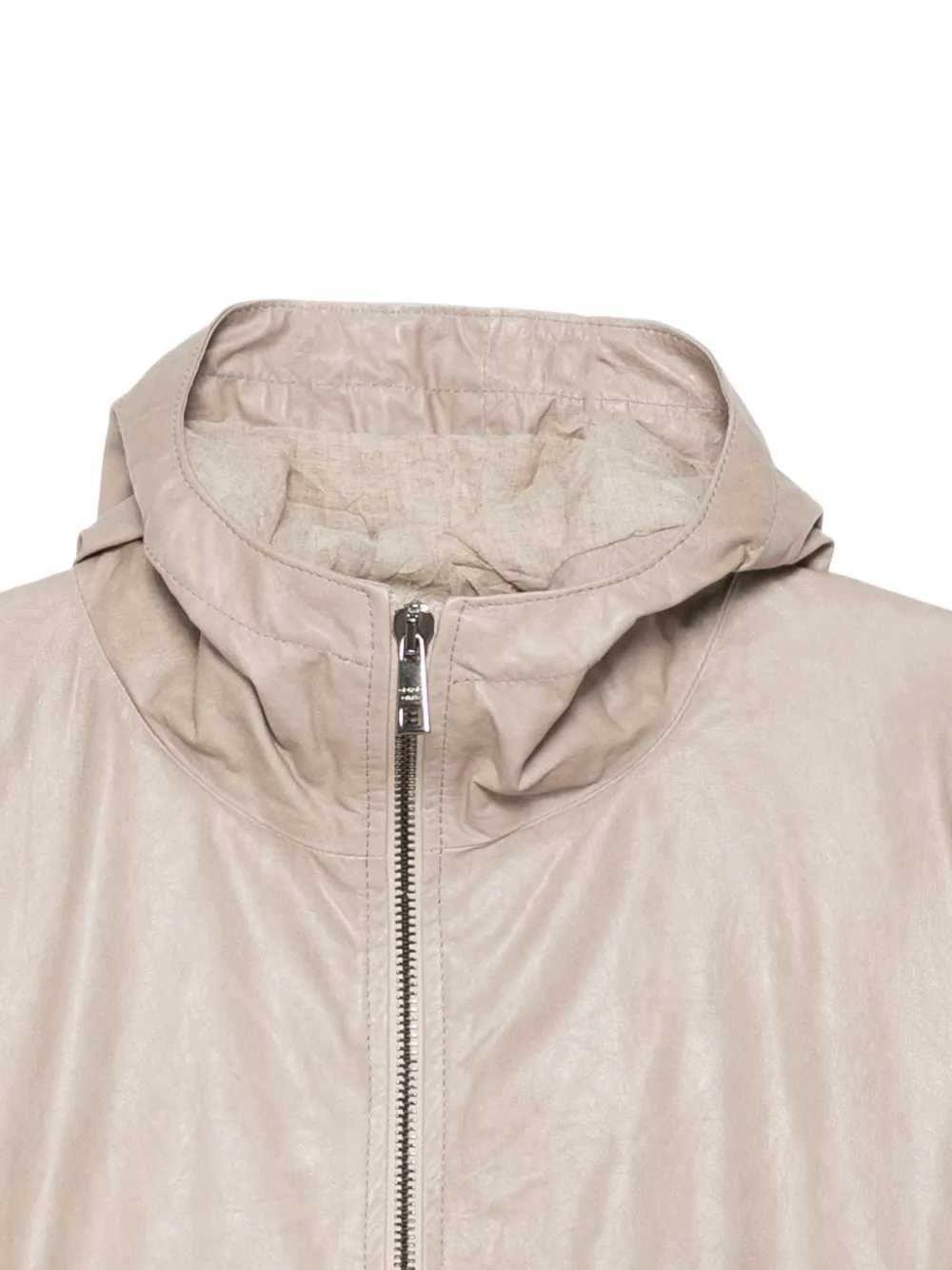 Leather Hooded Jacket