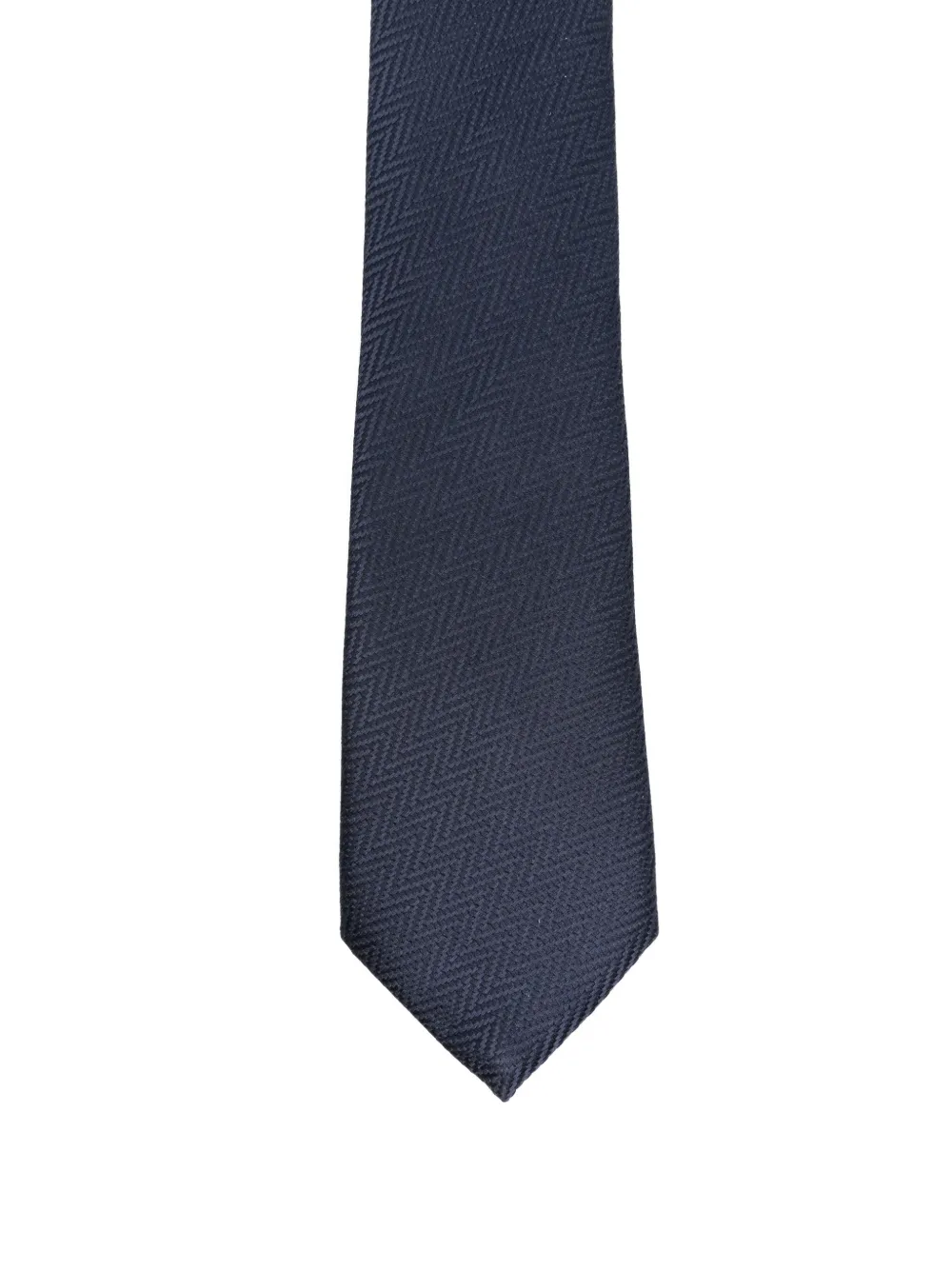 Giorgio Armani Stropdas met visgraatpatroon Blauw