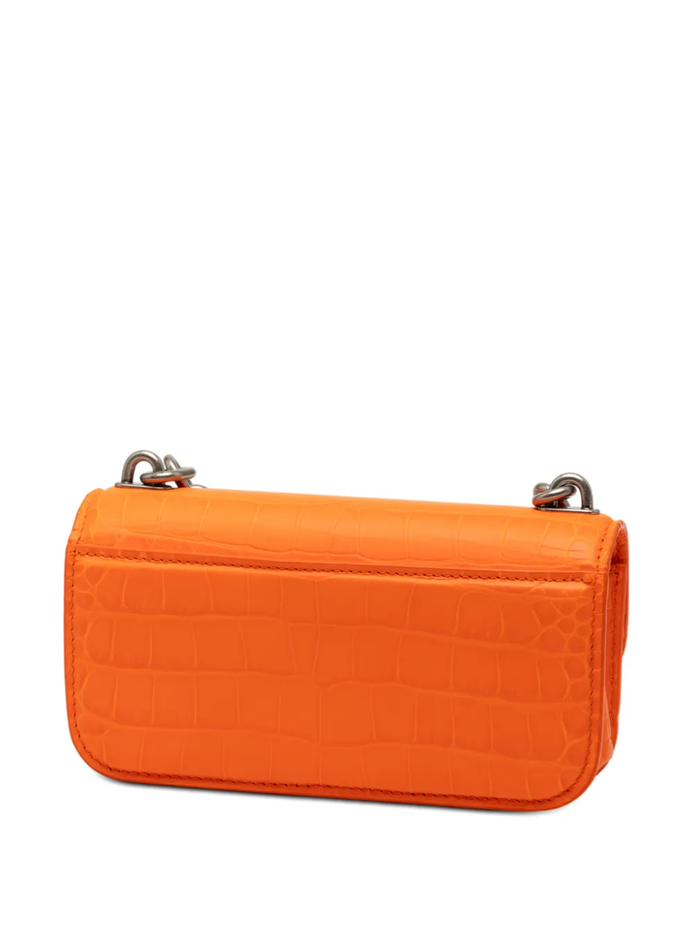  Balenciaga Pre-owned Bandolera Gossip Chain Bag Xs De Piel De Becerro Con Efecto De Piel De Cocodrilo En Relieve 2022 - Naranja 