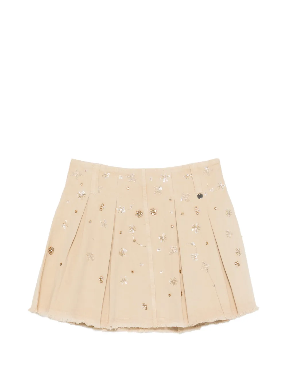 LIU JO beaded pleated mini skirt - Toni neutri
